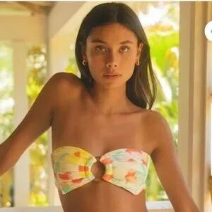 Montce Helena Floral Tori Strapless Bikini Top